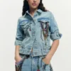Giacca in denim stampata Giacca in denim stampata