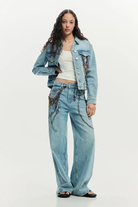 Giacca in denim stampata Giacca in denim stampata
