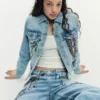 Giacca in denim stampata Giacca in denim stampata
