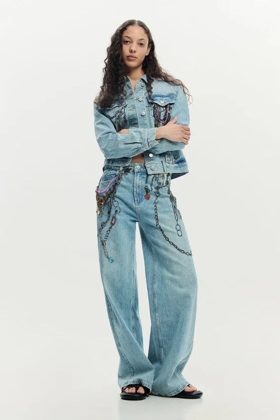Giacca in denim stampata Giacca in denim stampata