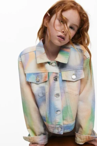 Giacca in denim tie-dye