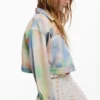 Giacca in denim tie-dye