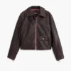 Giacca in ecopelle bordeaux
