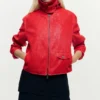 Giacca in ecopelle rossa