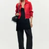 Giacca in ecopelle rossa