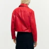 Giacca in ecopelle rossa