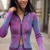 Giacca in maglia con doppia zip