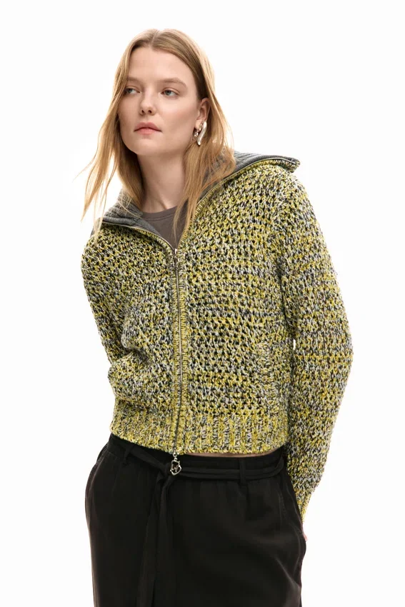 Giacca in maglia con zip Giacca in maglia con zip