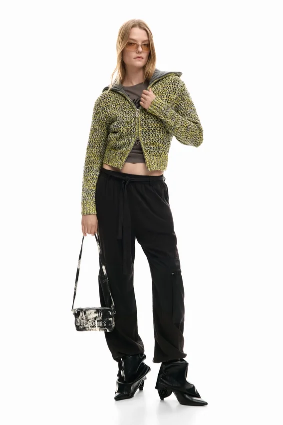 Giacca in maglia con zip Giacca in maglia con zip