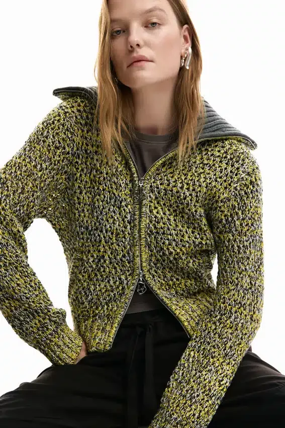 Giacca in maglia con zip Giacca in maglia con zip
