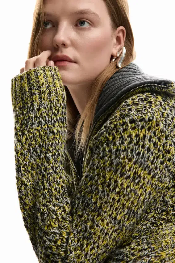 Giacca in maglia con zip Giacca in maglia con zip