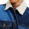 Giacca lunga in denim imbottita Giacca lunga in denim imbottita