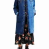 Giacca lunga in denim imbottita Giacca lunga in denim imbottita