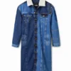 Giacca lunga in denim imbottita Giacca lunga in denim imbottita
