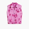 Gilet in denim con fiori