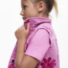 Gilet in denim con fiori