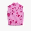 Gilet in denim con fiori