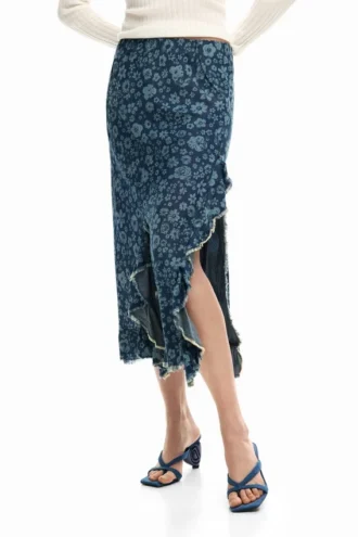 Gonna a balze in denim