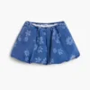 Gonna a fiori in denim con peplo