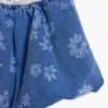 Gonna a fiori in denim con peplo