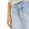 Gonna in denim con vita incrociata