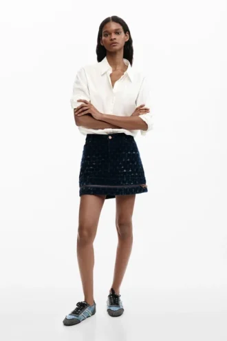 Gonna in jacquard di denim