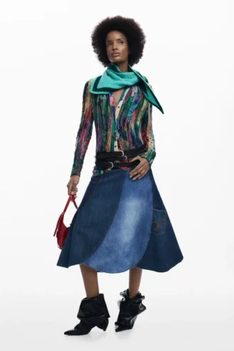 Gonna patchwork in denim