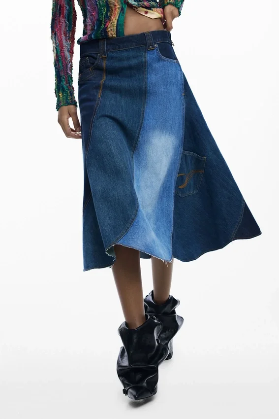 Gonna patchwork in denim Gonna patchwork in denim