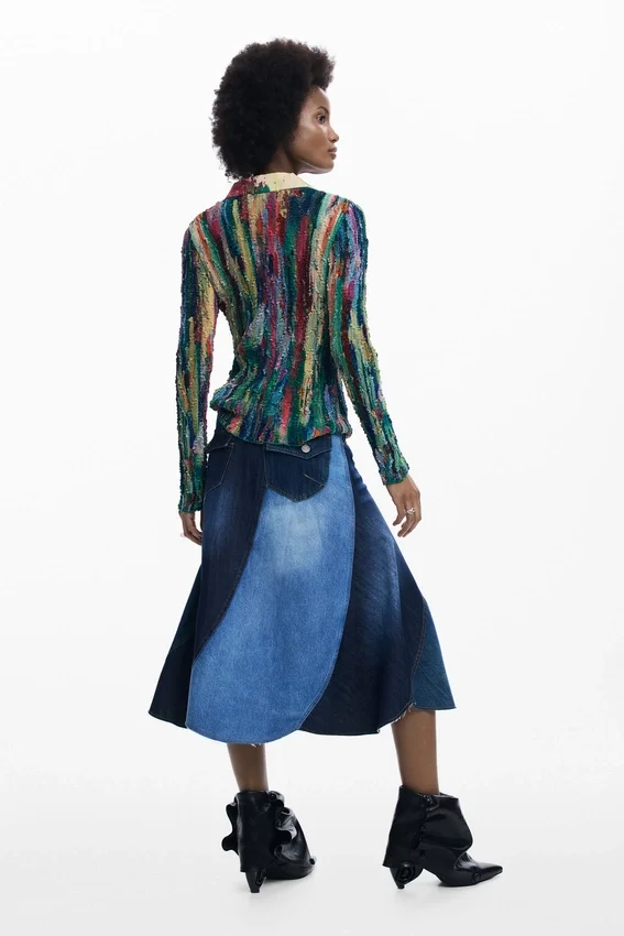 Gonna patchwork in denim Gonna patchwork in denim