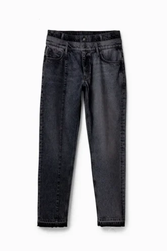 Jeans a carota con doppia cintura Jeans a carota con doppia cintura