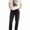 Jeans a carota con doppia cintura
