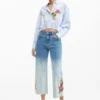 Jeans a culotte ricamati