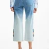 Jeans a culotte ricamati