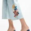 Jeans a culotte ricamati