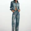 Jeans a fiori