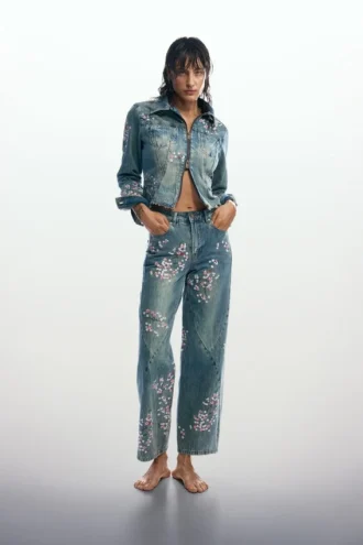 Jeans a fiori