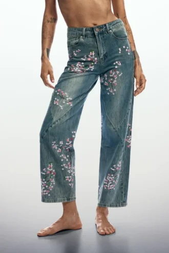 Jeans a fiori