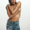 Jeans a fiori
