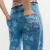 Jeans a fiori