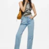 Jeans a gamba dritta con motivi floreali Jeans a gamba dritta con motivi floreali
