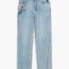 Jeans a gamba dritta con motivi floreali Jeans a gamba dritta con motivi floreali