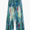 Jeans a zampa con effetto splatter