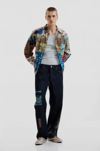 Jeans con stampa orientale