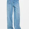 Jeans dritti con effetto consumato Jeans dritti con effetto consumato
