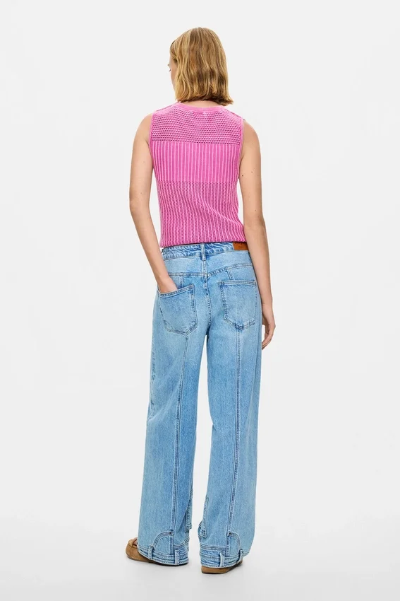 Jeans dritti con effetto consumato Jeans dritti con effetto consumato