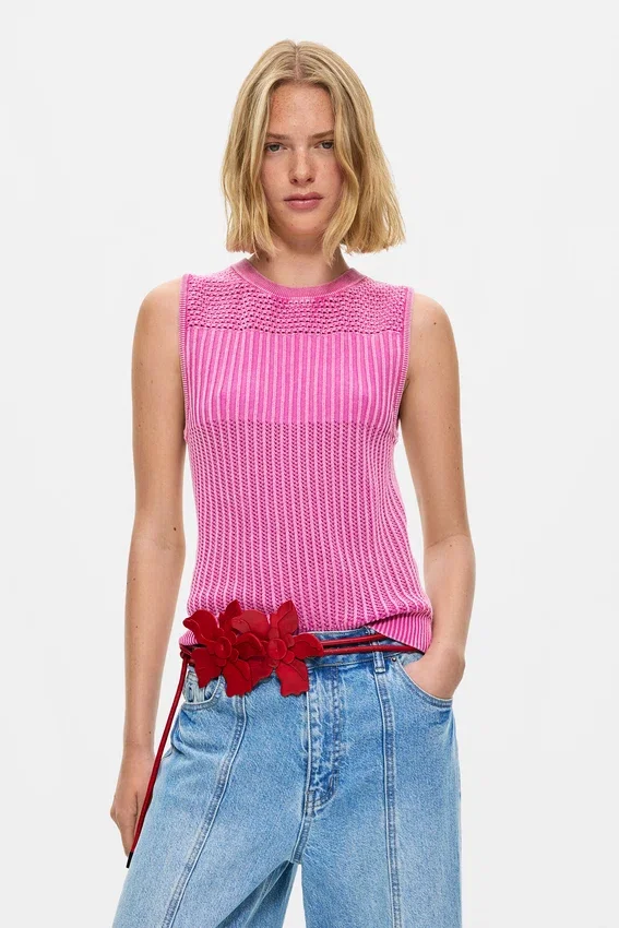 Jeans dritti con effetto consumato Jeans dritti con effetto consumato