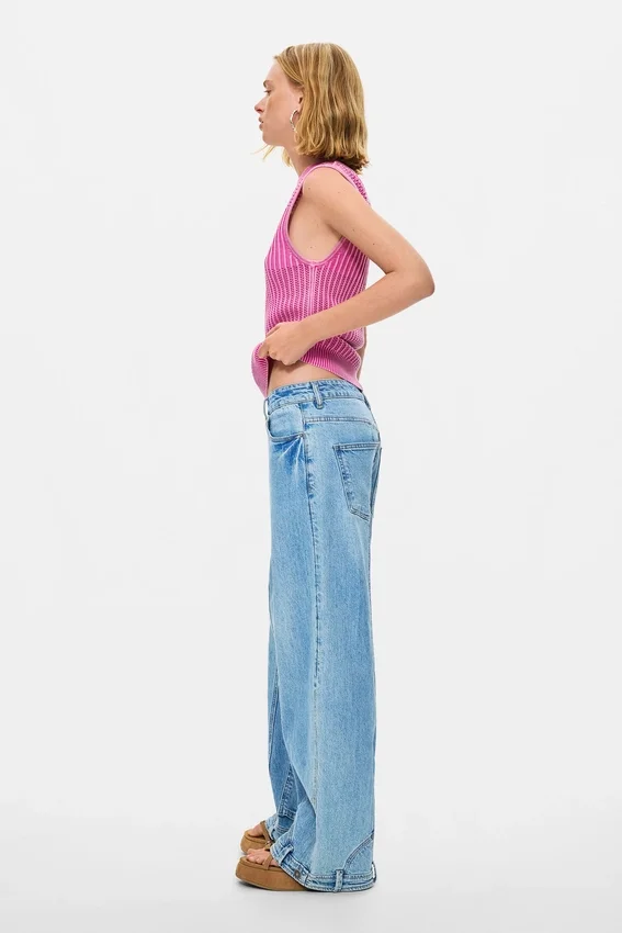 Jeans dritti con effetto consumato Jeans dritti con effetto consumato