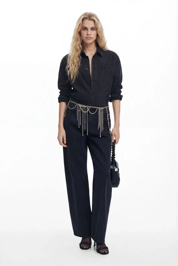 Jeans dritti con impunture Jeans dritti con impunture