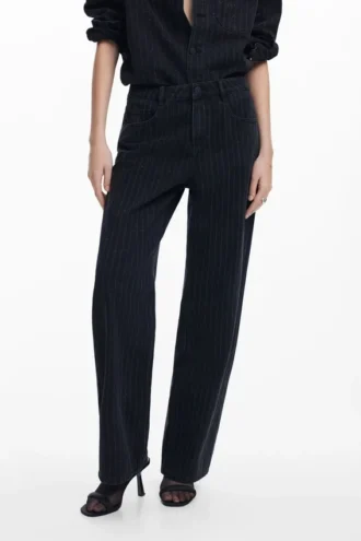 Jeans dritti con impunture