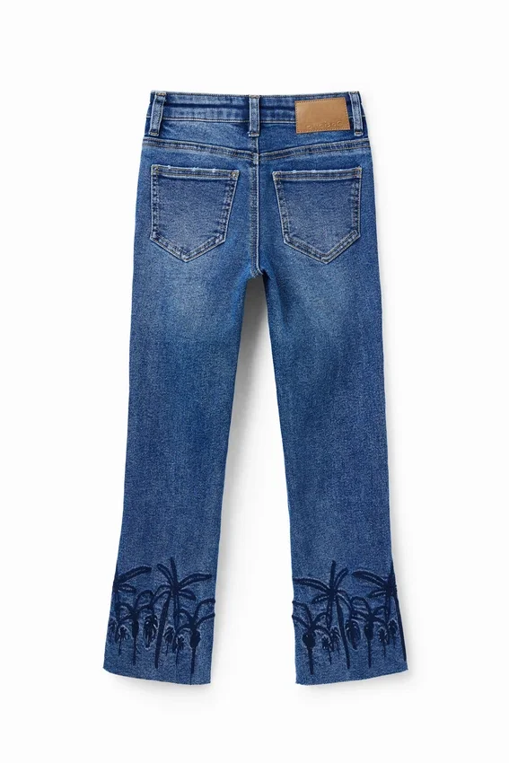 Jeans lunghi a zampa ricamati Jeans lunghi a zampa ricamati